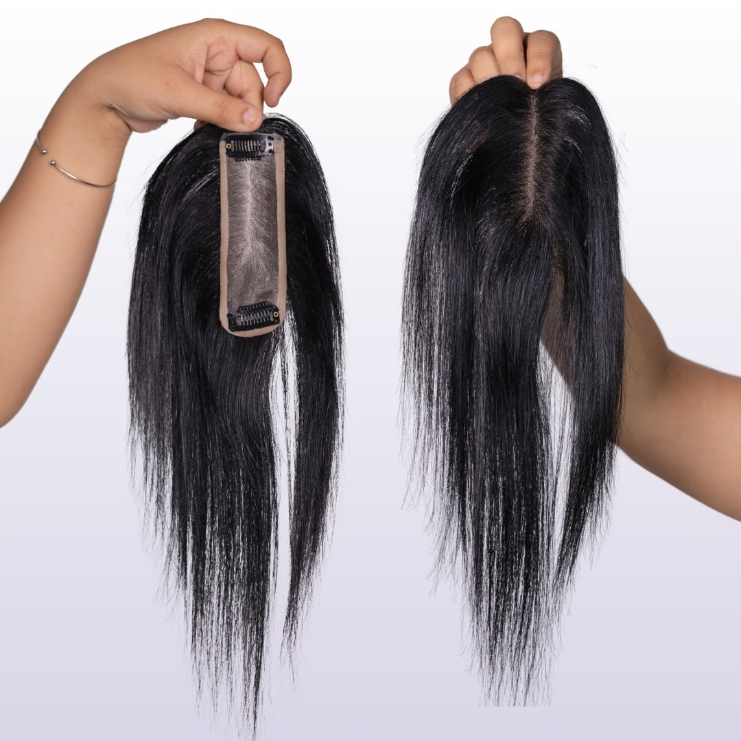 Premium 4"x13" |Semi Silk Base Topper | 100% Human Hair Extension