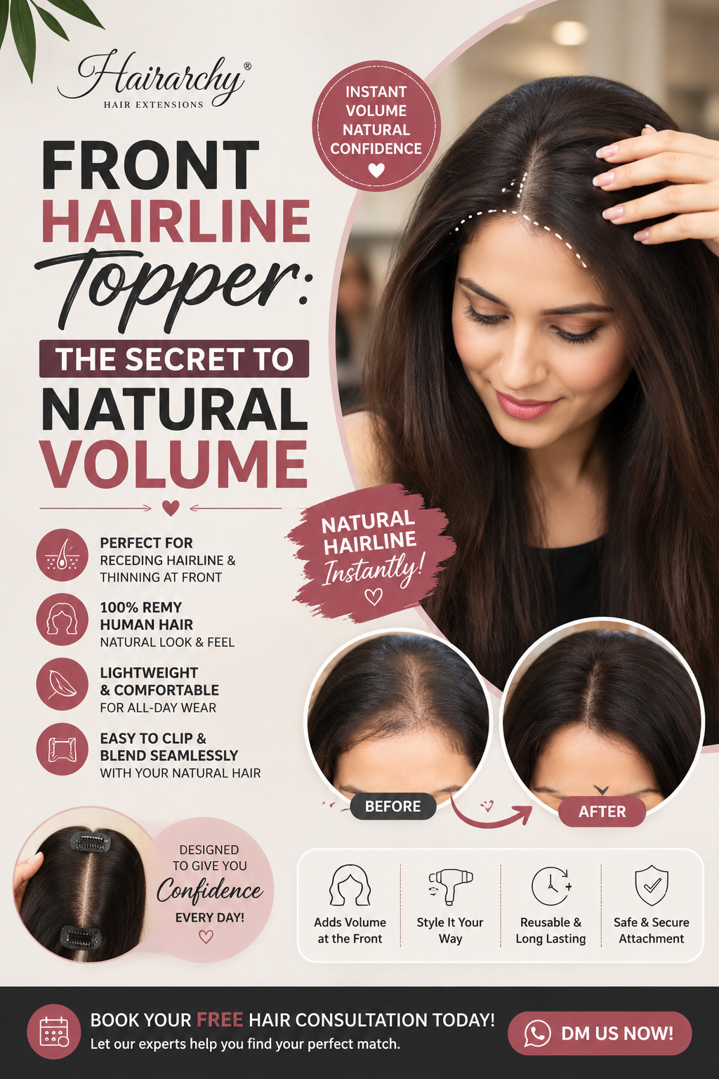Front Hairline Topper for women
