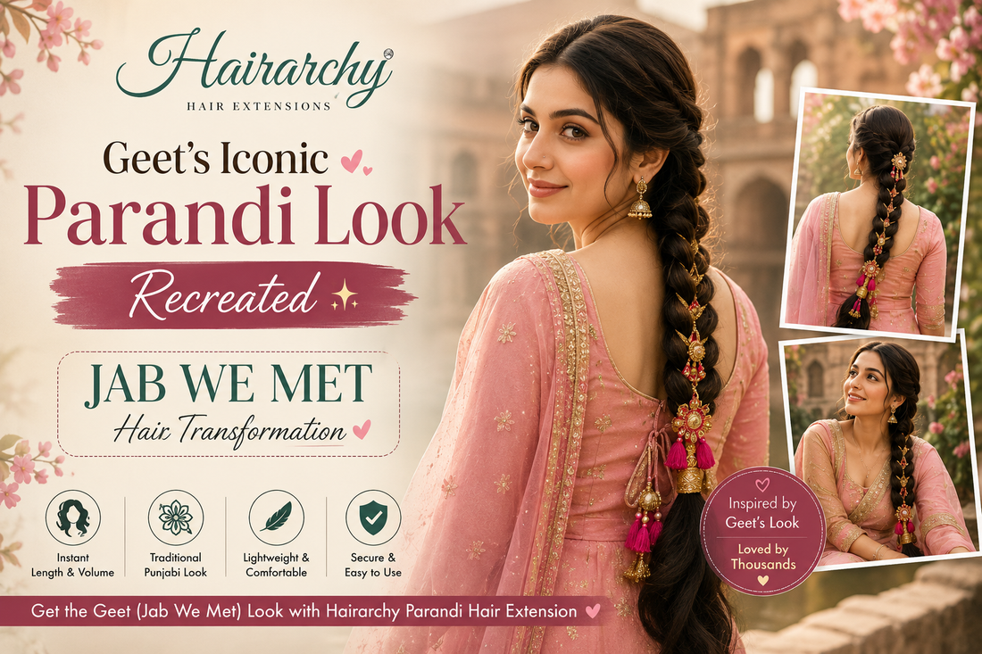 Woman showcasing Parandi hair extension with natural volume and scalp topper look