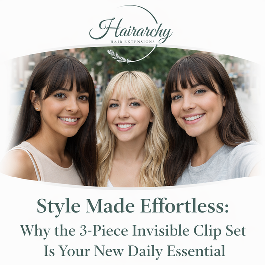 Natural clip in hair extensions for women