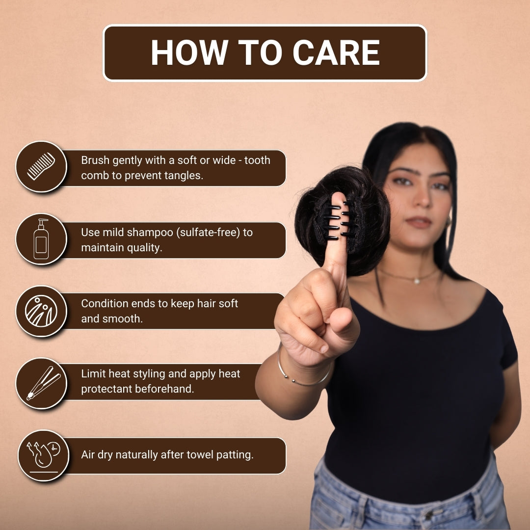 Clip-on Hair Bun | 100% Human Hair Extension | Hairarchy Hair