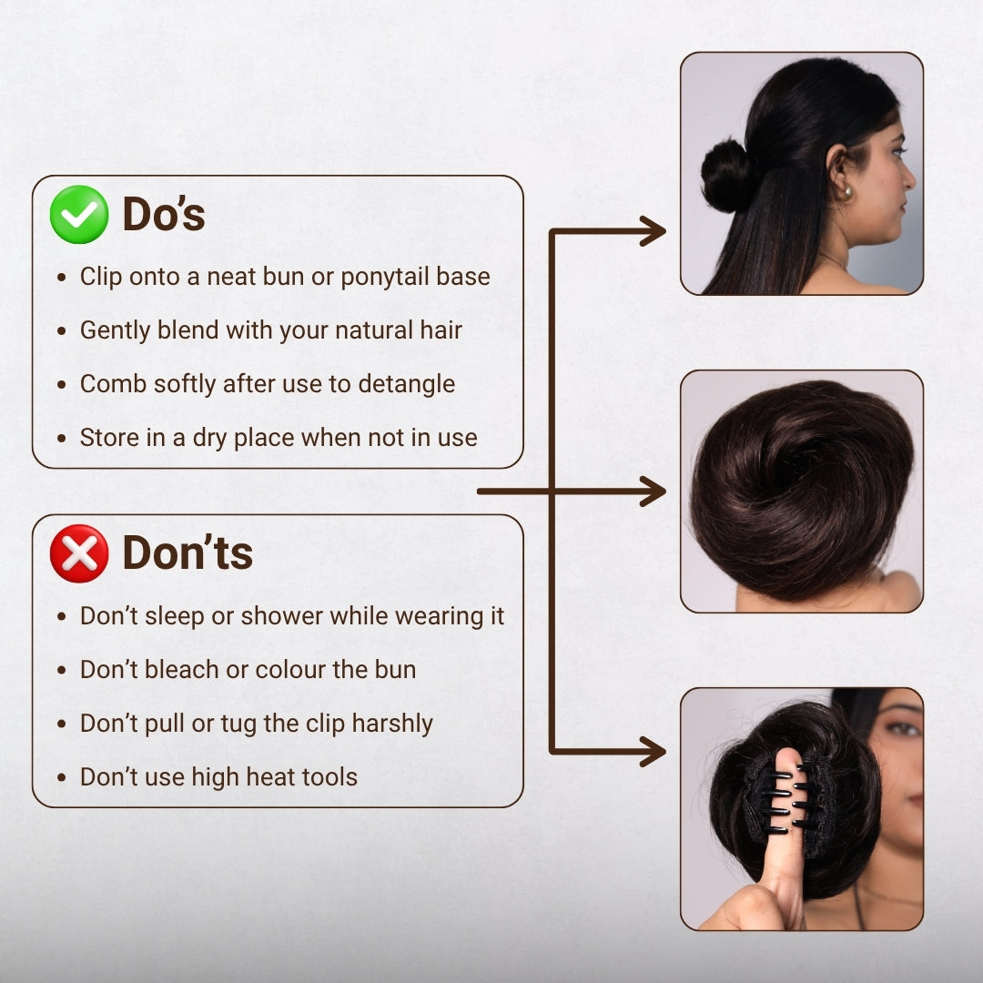 Clip-on Hair Bun | 100% Real Human Hair