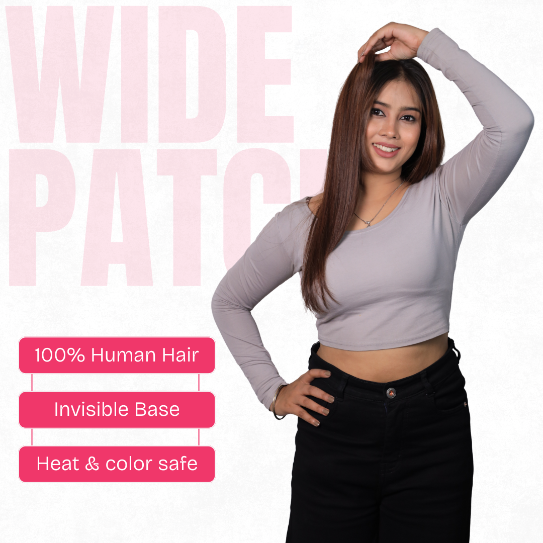 Invisible Wide Patch | 100% Real Human Hair