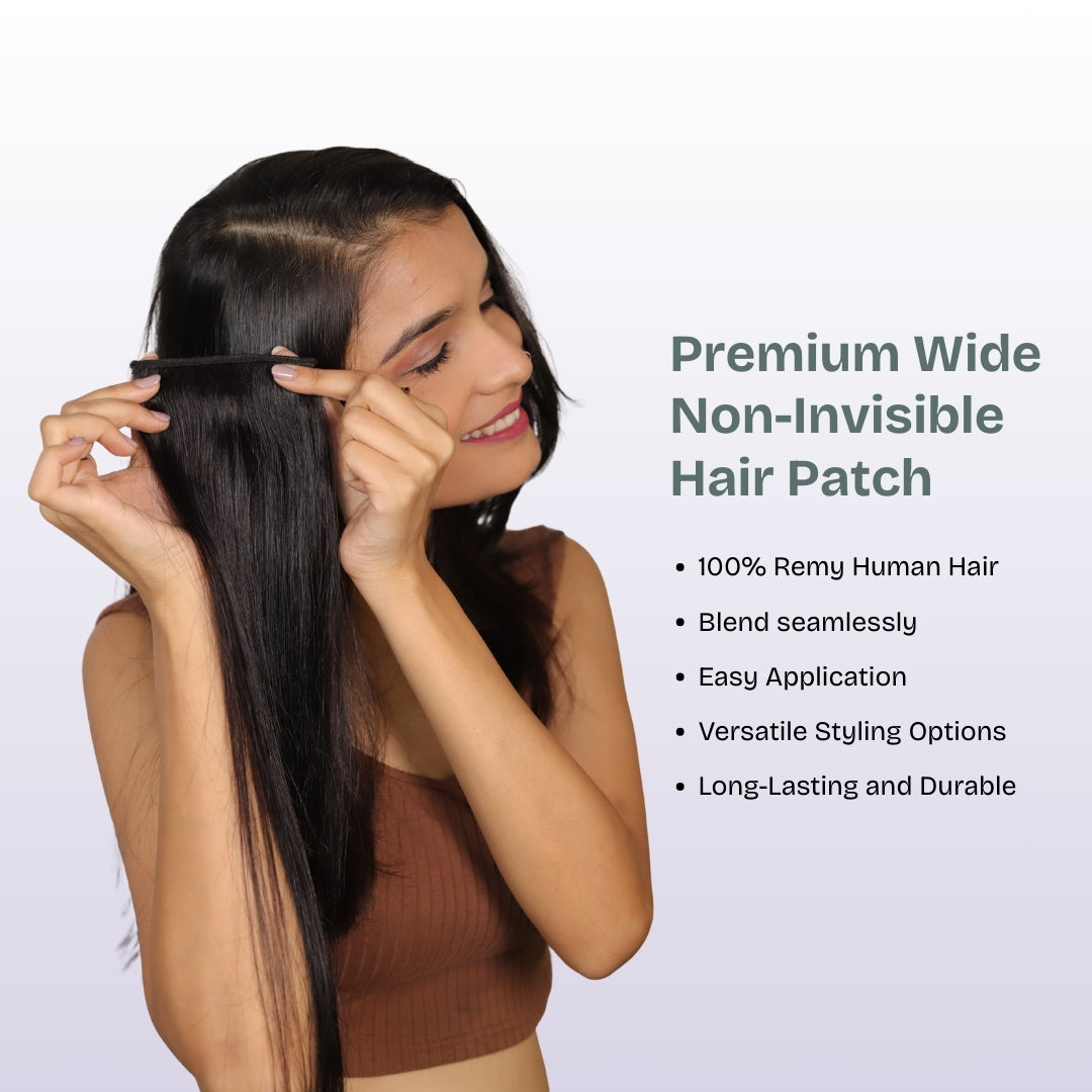 Premium Wide Patch Hair for Women | 100% Human Hair
