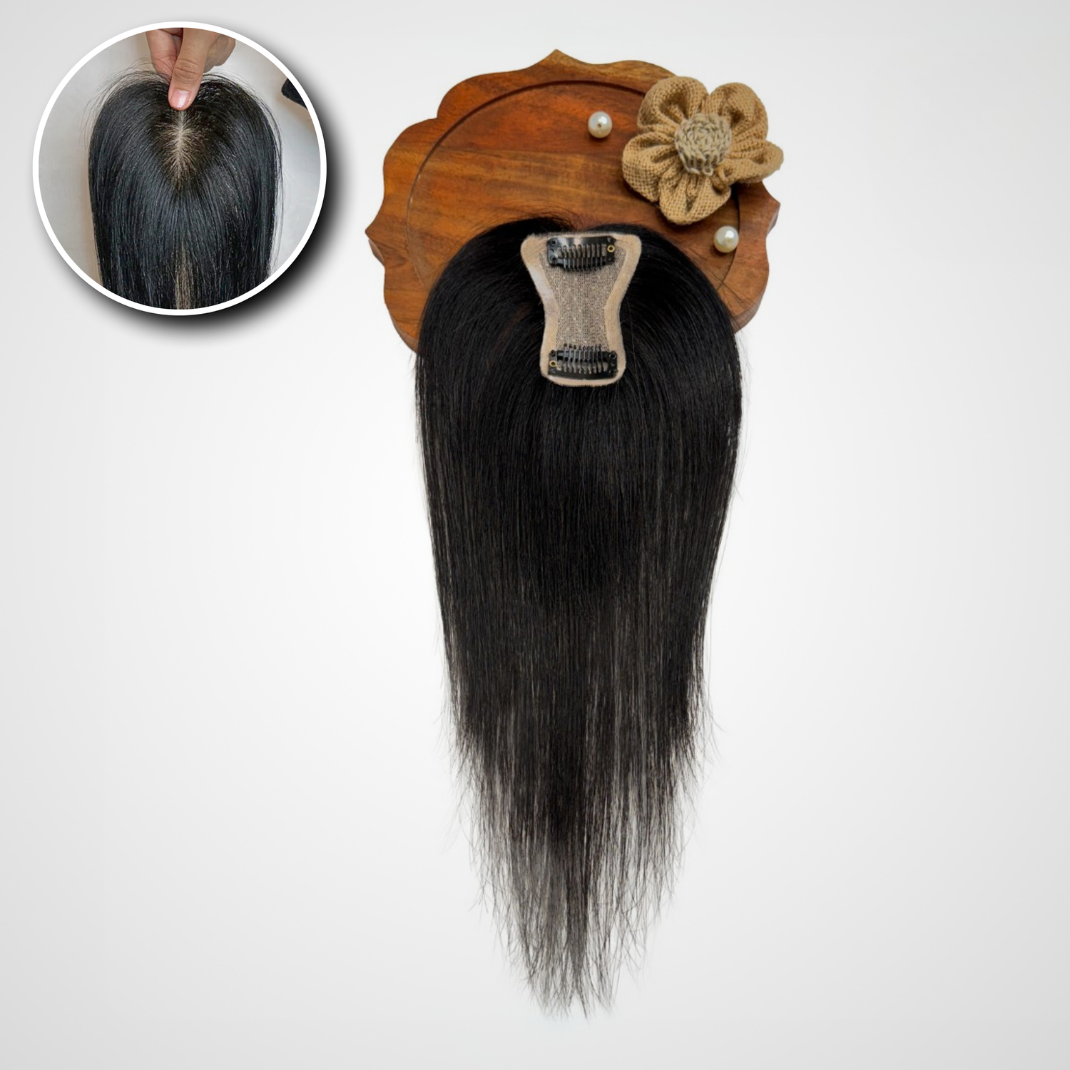2x3 silk base topper made from 100% human hair for natural coverage