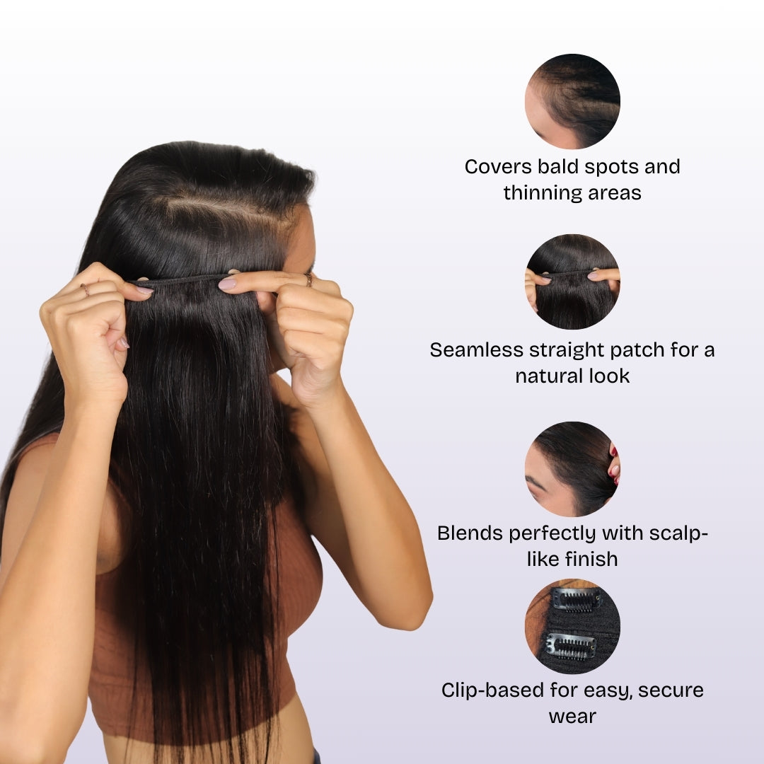 Premium Wide Patch Hair for Women | 100% Human Hair