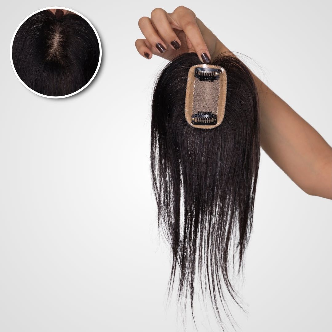 2x3 silk base hair topper for women with thin hair natural scalp finish