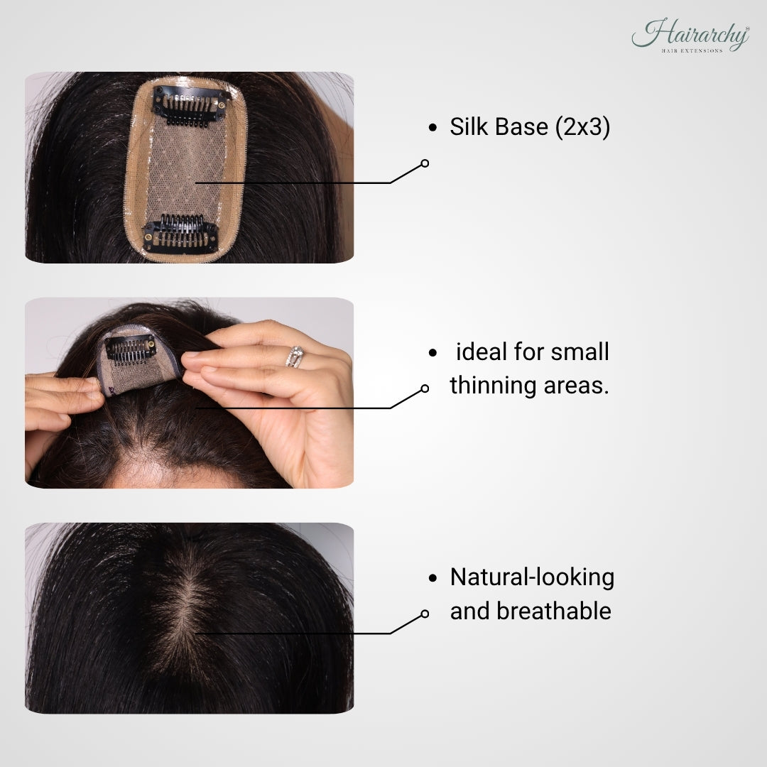 2x3 Silk Base Hair Topper for Women | Natural Scalp Look – Hairarchy Hair