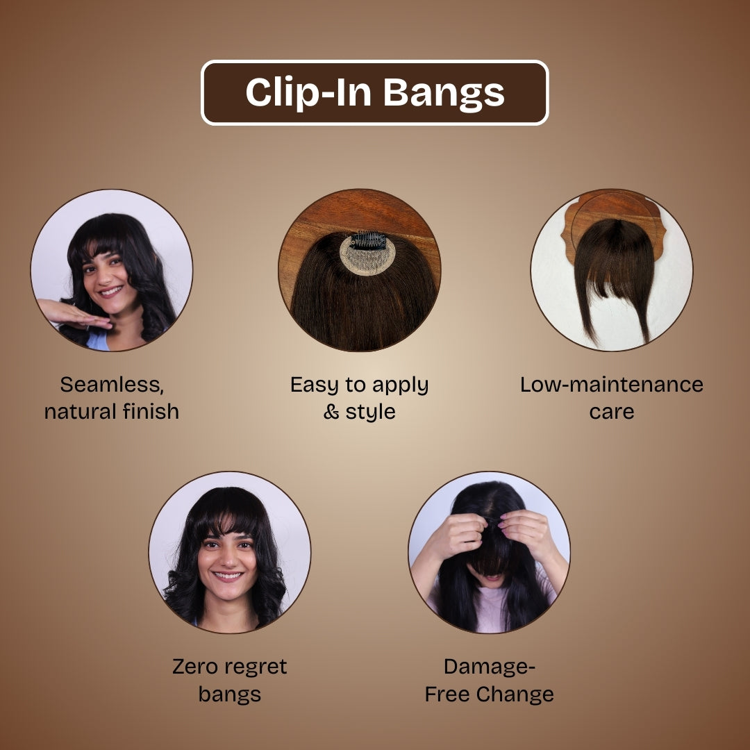 Clip-In Bangs for Women | 100% Human Hair Extension | Hairarchy Hair