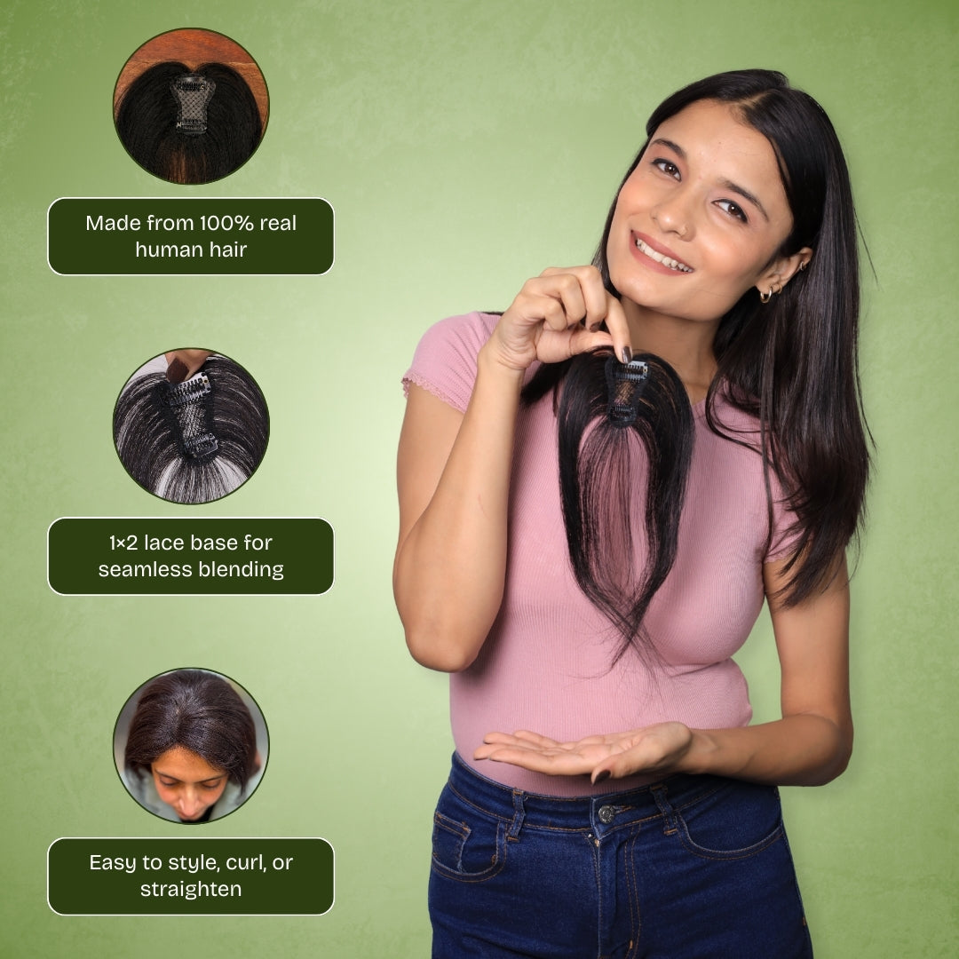 1x2 Lace Base Topper for Women | Natural scalp Finish | Hairarchy Hair