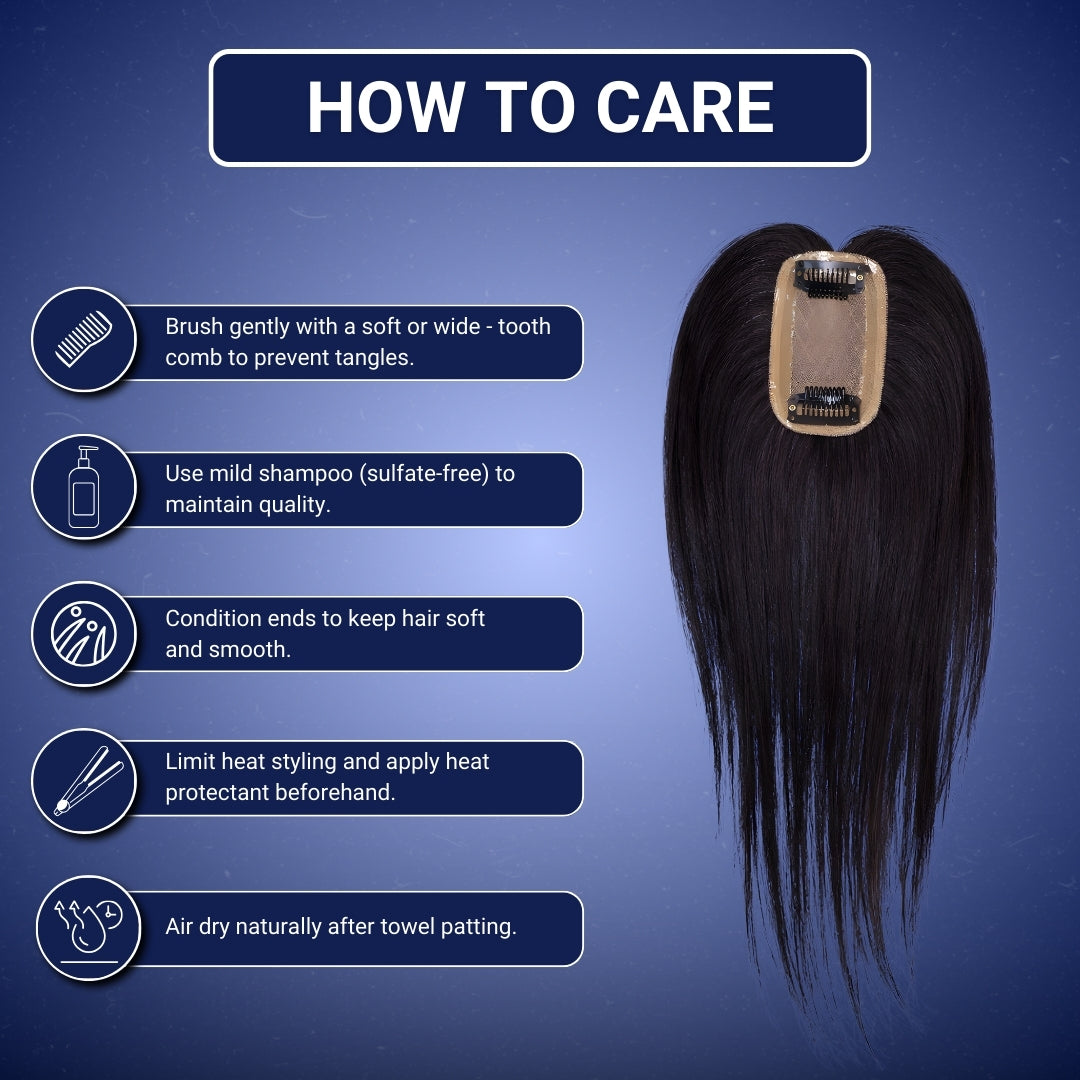 2x3 Silk Base Hair Topper Natural Look | Seamless Hair Extension