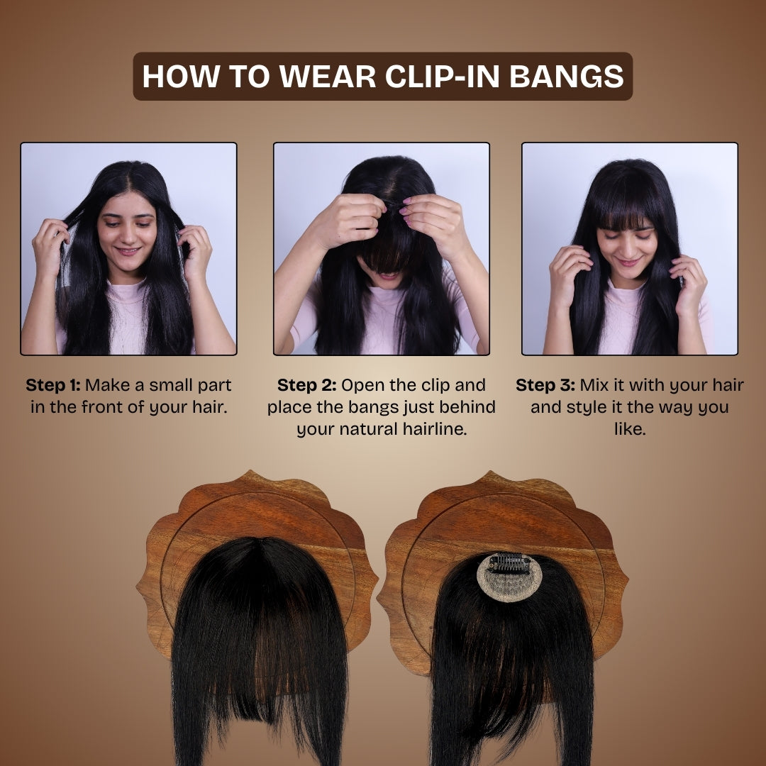 Clip-In Bangs for Women | 100% Human Hair Extension | Hairarchy Hair