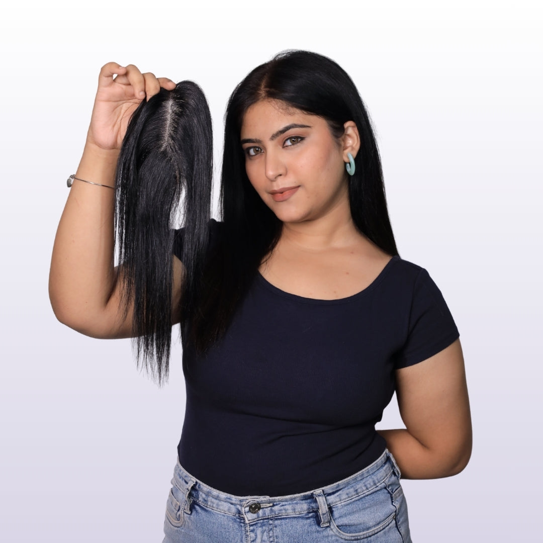 Premium 4"x13" |Semi Silk Base Topper | 100% Human Hair Extension