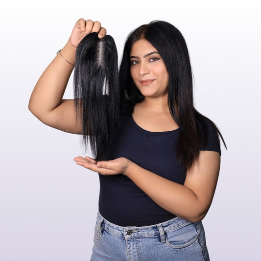 Premium 4"x13" |Semi Silk Base Topper | 100% Human Hair Extension