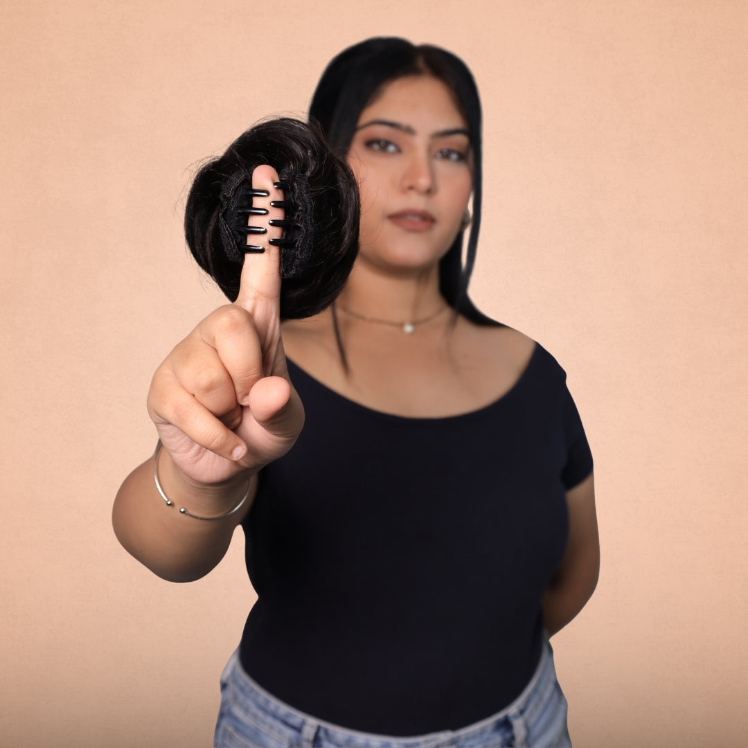 Clip-on Hair Bun | 100% Human Hair Extension | Hairarchy Hair