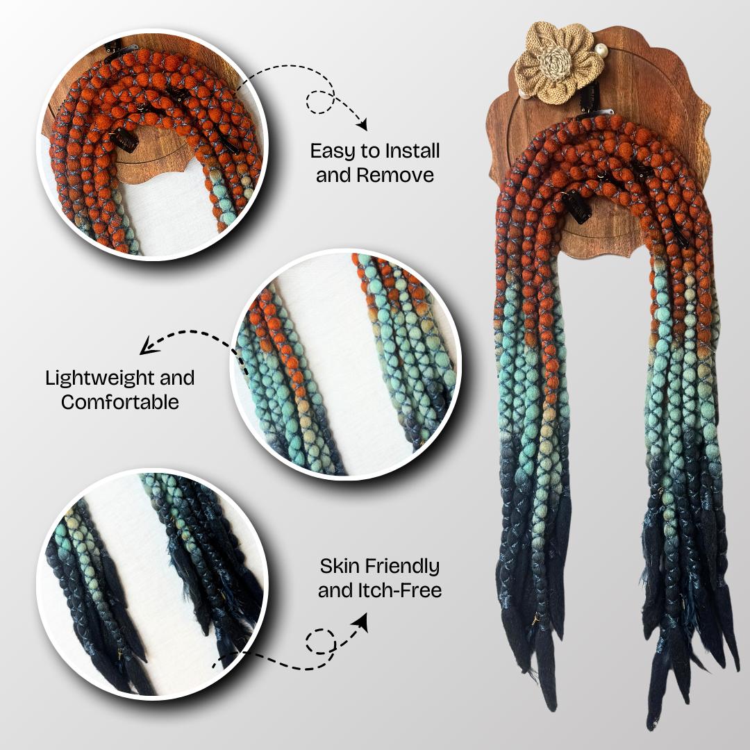 Macaw dreadlocks human hair extension with vibrant multicolor look
